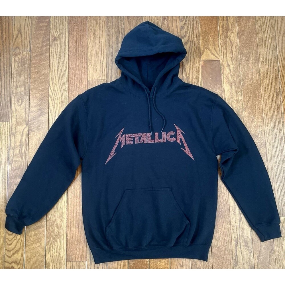 Metallica Heavy Metal Graphic Hoodie Black L Band Merch Streetwear Tour Dates